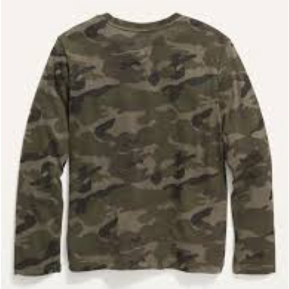 Old Navy Green Camouflage Long Sleeve Tee